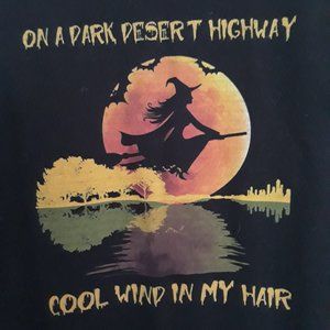 Eagles Hotel California Lyrics Halloweem Witch T Shirt Med